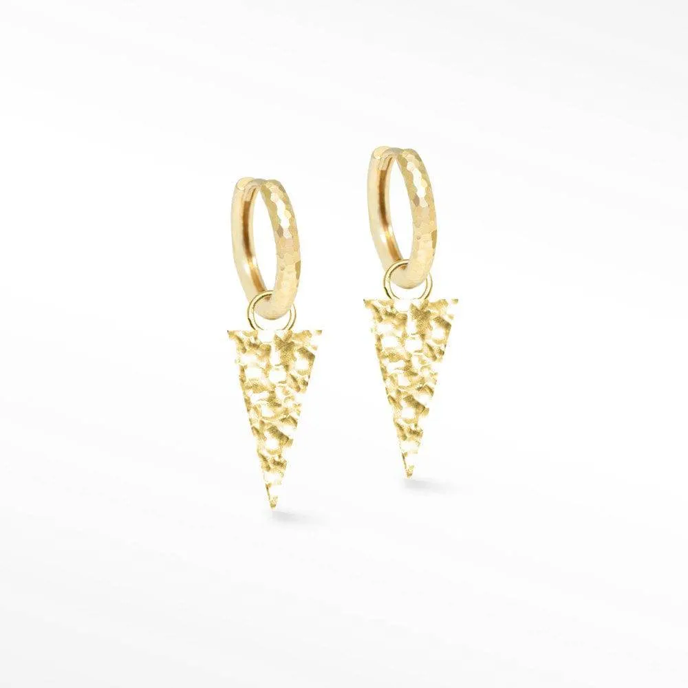 Forged Dagger 18K Yellow Gold Convertible Earrings