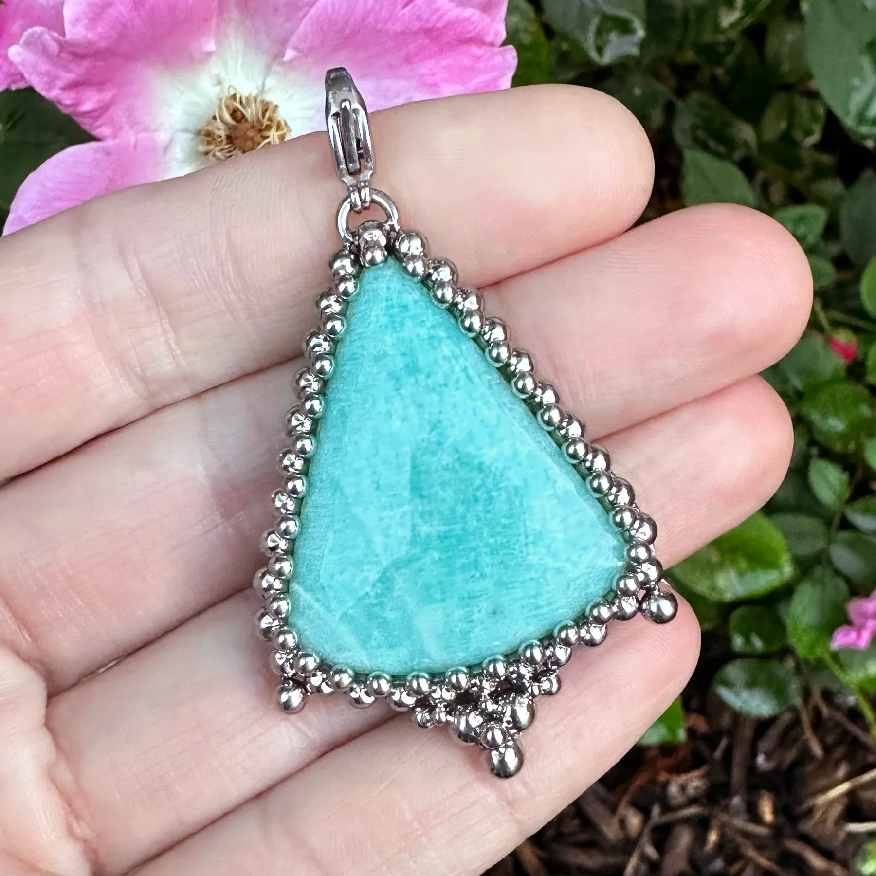 GEMSTONE Amazonite Triangle Pendant Attachment