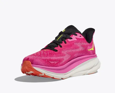 Hoka Women’s Clifton 9 Athletic Shoes- Raspberry/Strawberry