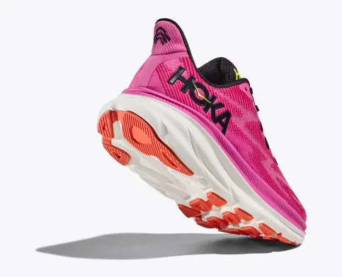 Hoka Women’s Clifton 9 Athletic Shoes- Raspberry/Strawberry