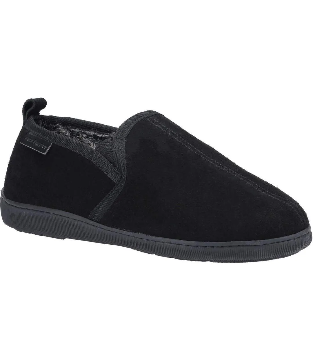 Hush Puppies Mens Arnold Slip On Leather Slipper (Black) - UTFS6648