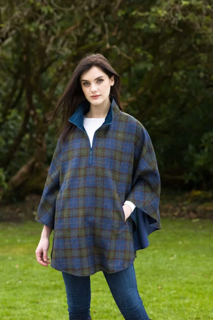 Irish Tweed Half Zip Poncho [7 Colors]