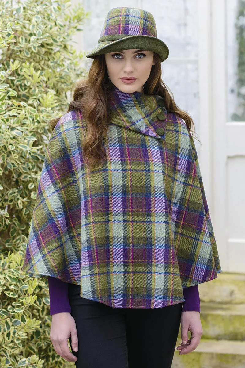 Irish Tweed Tartan Poncho [ 11 Colors ]