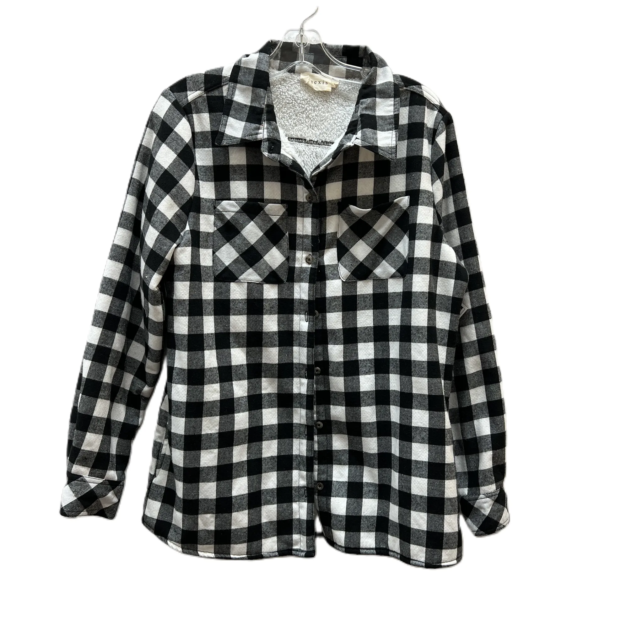 Jacket Shirt By ninexis In Black & White, Size: S