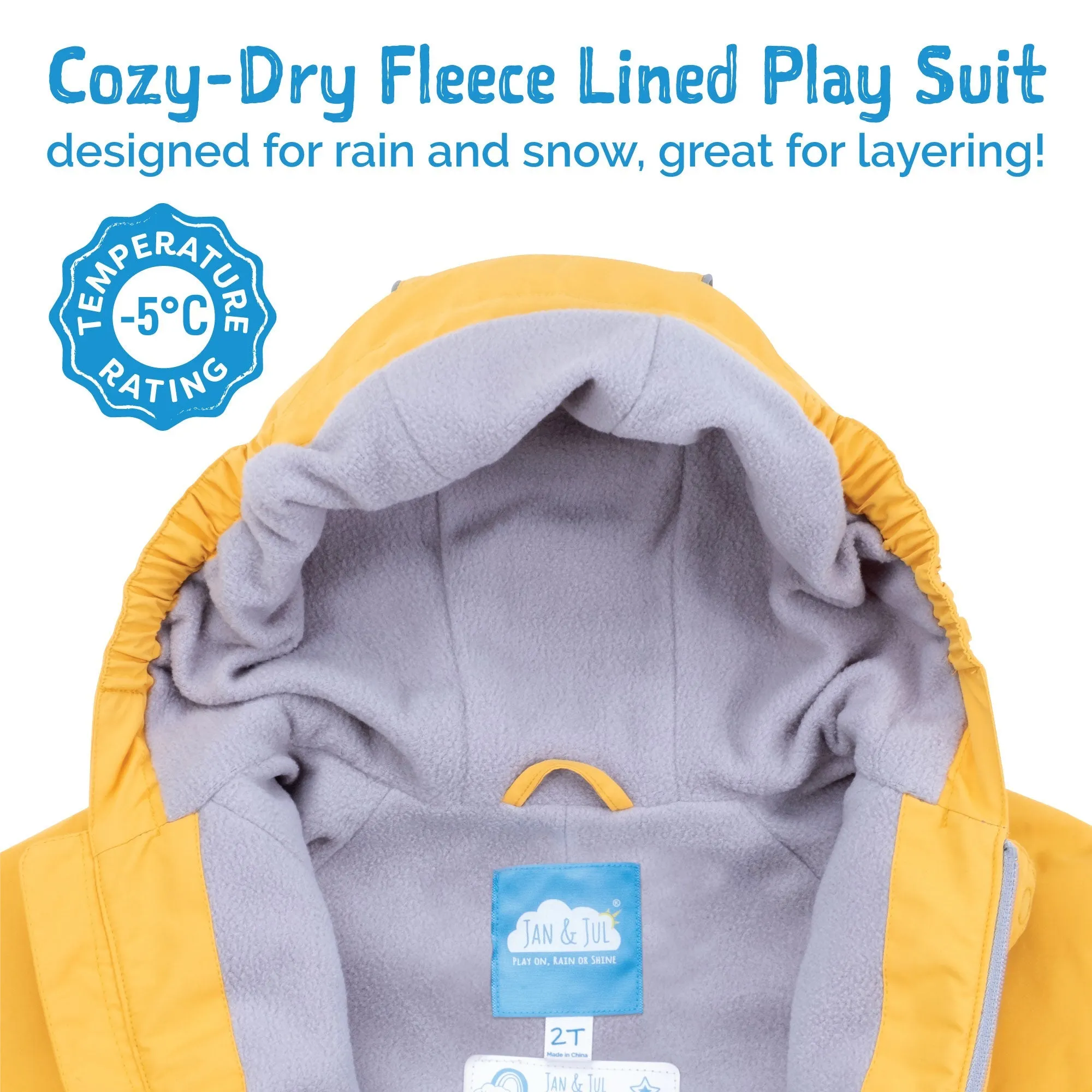 Jan & Jul Dinoland Cozy-Dry Fleece Lined Rain Play Suit