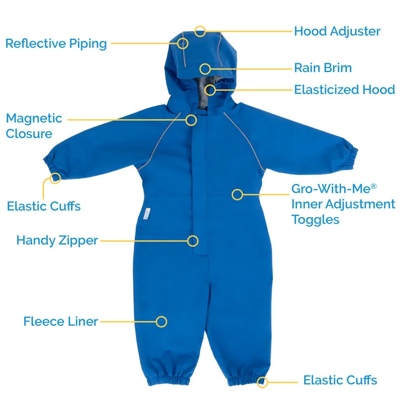 Jan & Jul Nebula Blue Cozy-Dry Fleece Lined Rain Play Suit