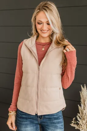 Just Perfect Puffer Vest- Dusty Blush