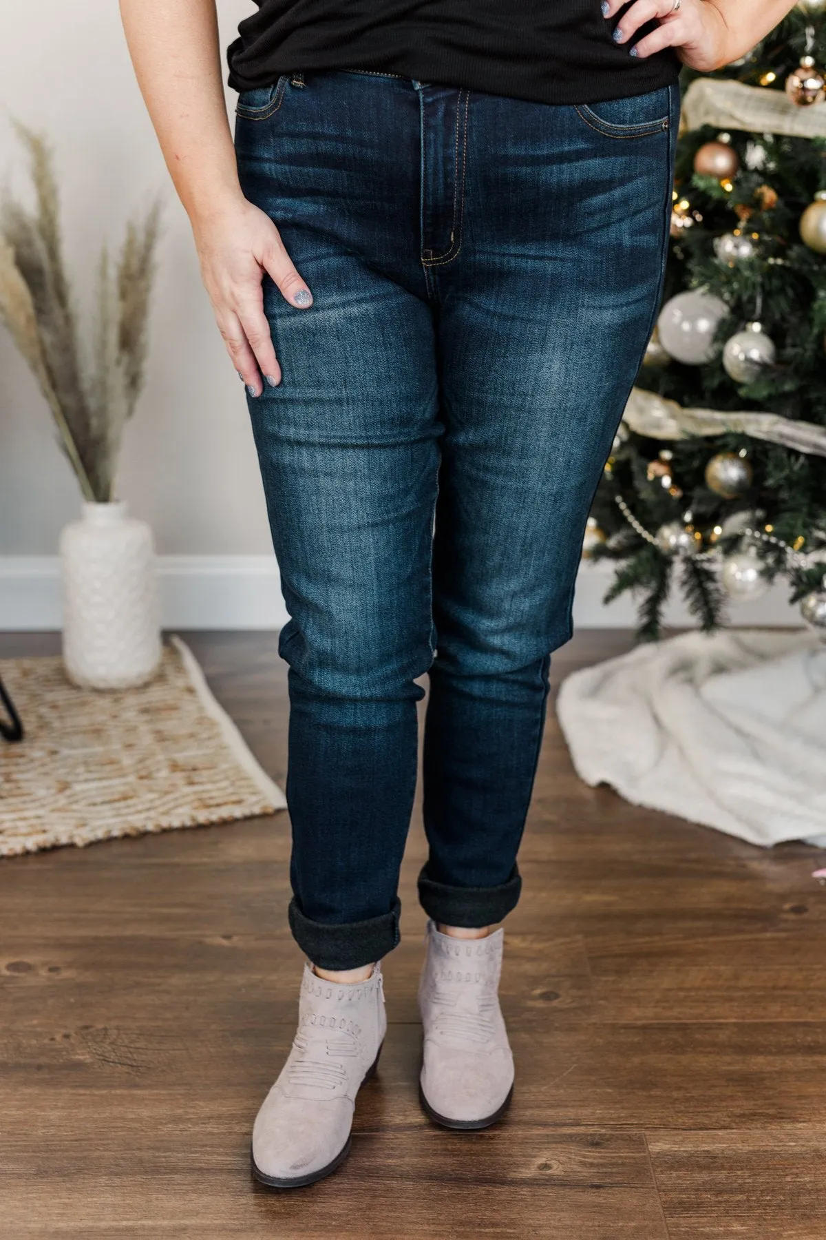 KanCan Fleece Lined Skinny Jeans- Andie Wash