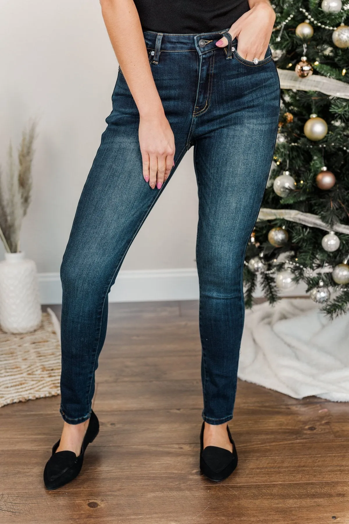 KanCan Fleece Lined Skinny Jeans- Andie Wash