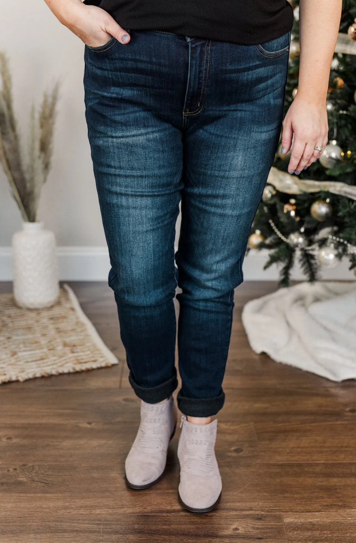 KanCan Fleece Lined Skinny Jeans- Andie Wash