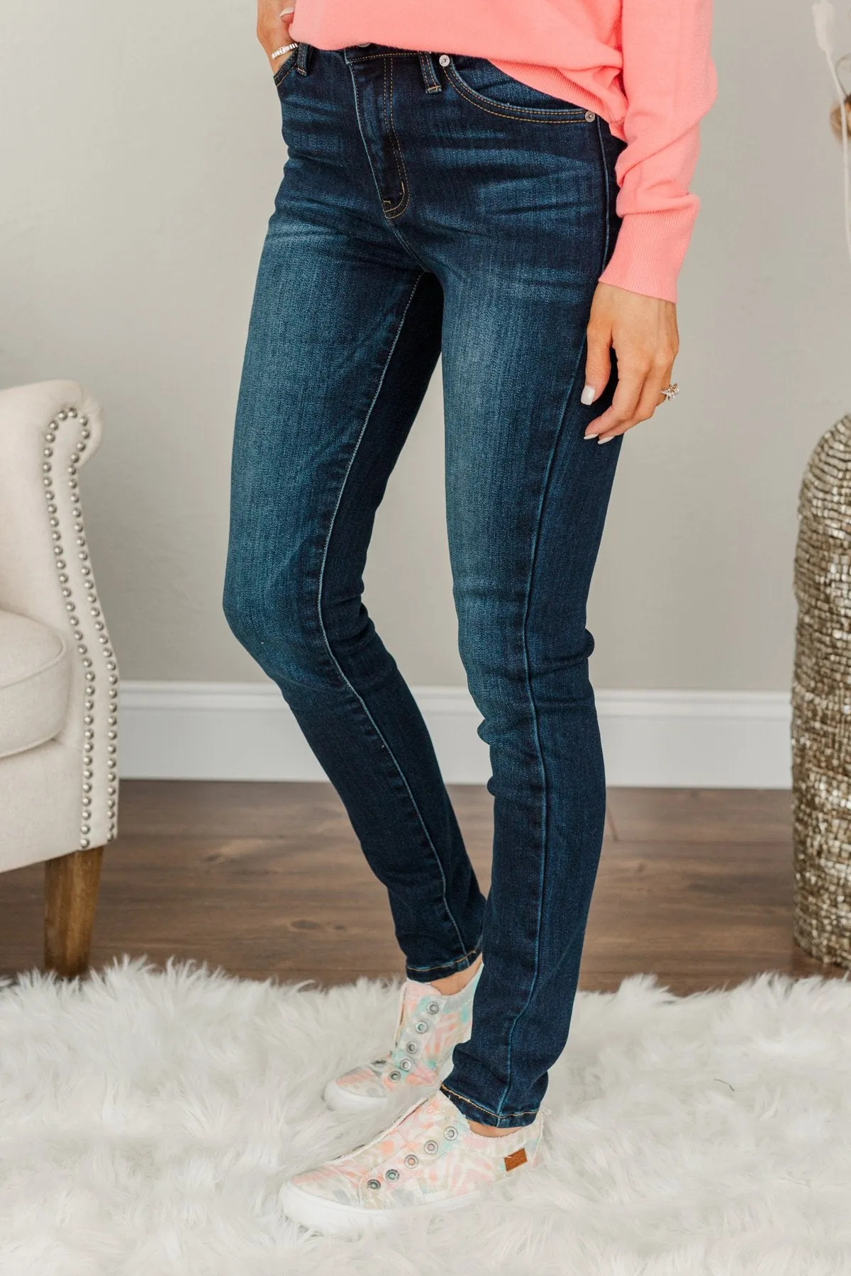 KanCan Fleece Lined Skinny Jeans- Andie Wash