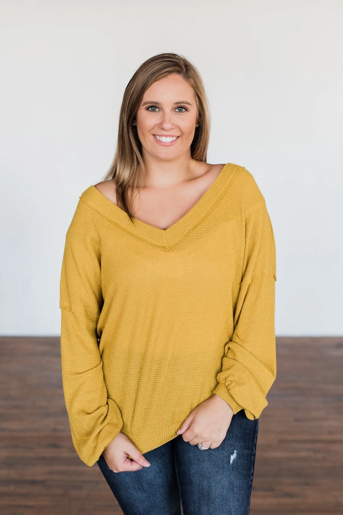 Know You Better Thermal Long Sleeve Top- Mustard