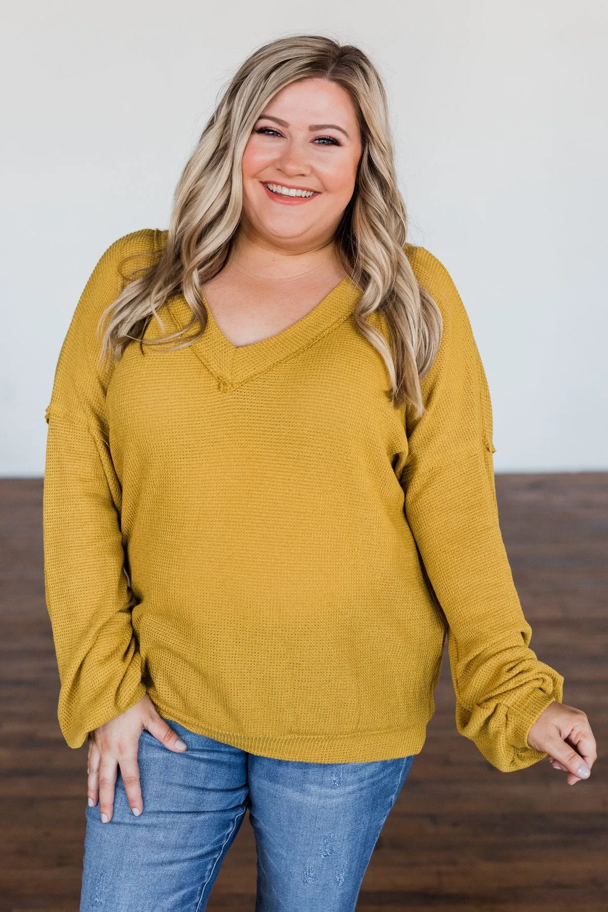 Know You Better Thermal Long Sleeve Top- Mustard