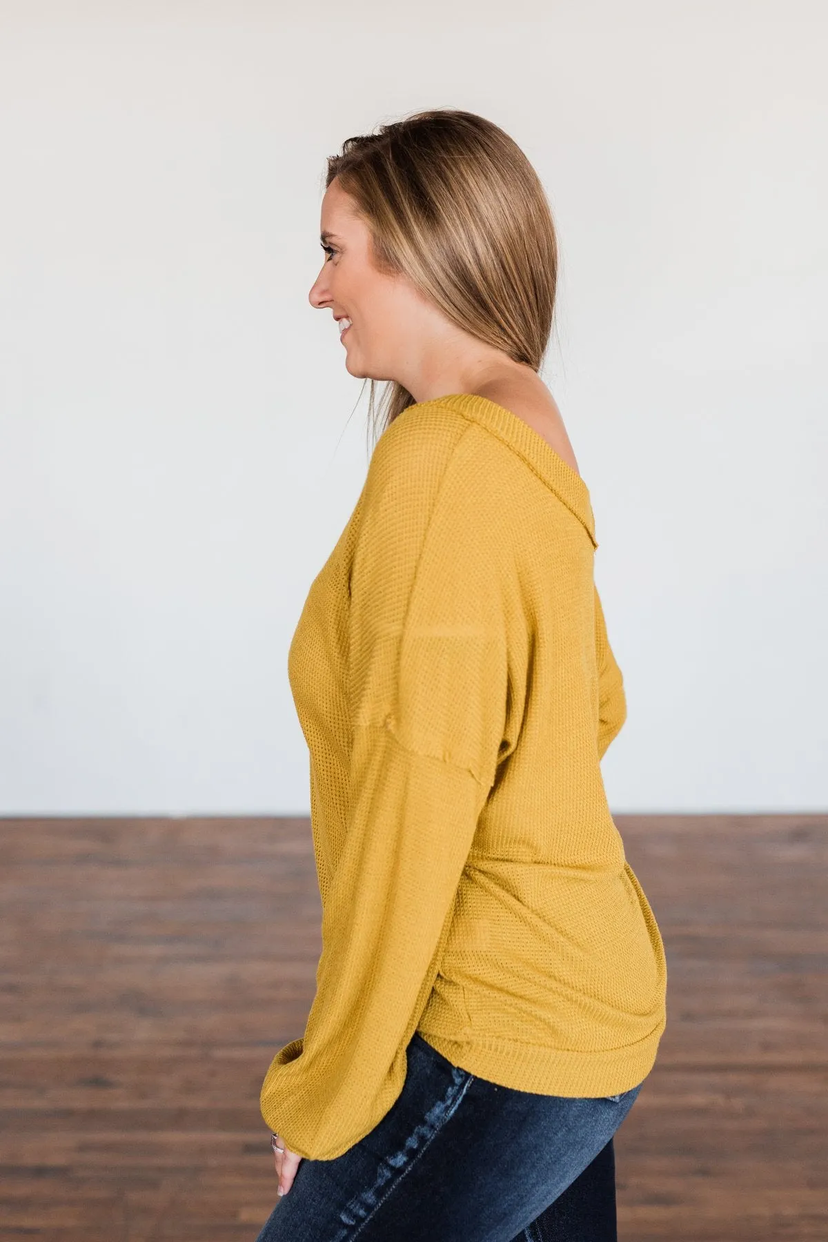 Know You Better Thermal Long Sleeve Top- Mustard