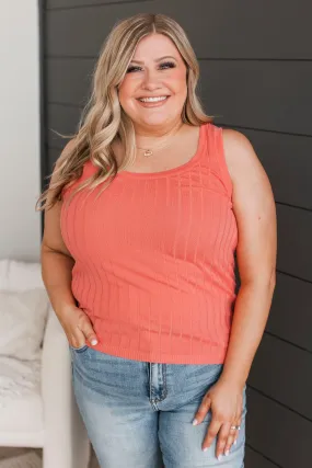 Love Of Mine Knit Tank Top- Coral