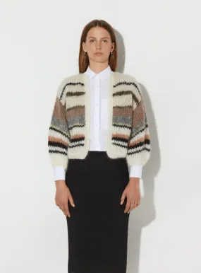 Maiami Mohair Jane's Bomber Cardigan in Creme-Beige