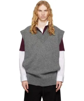 Maison Margiela Gray Layered Knit Vest