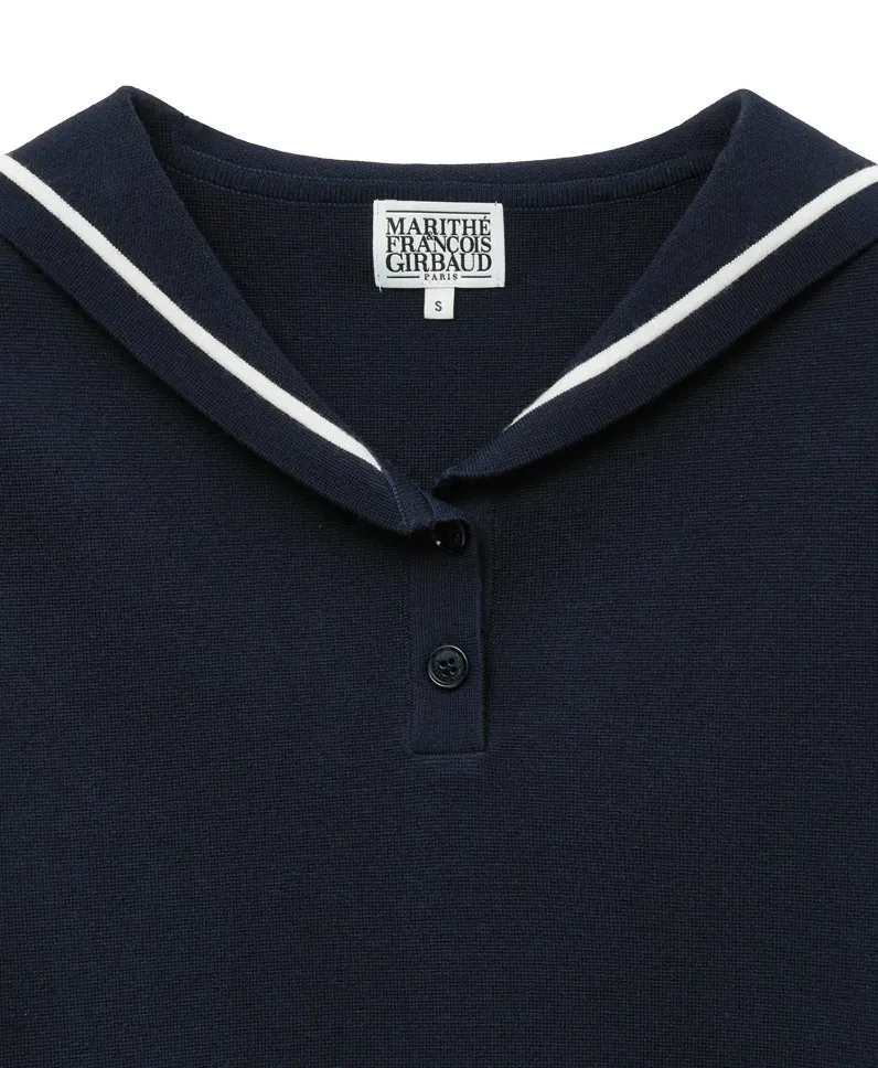 Marithe + Francois Girbaud  |[MARITHE]★24SS★ W MARINE SAILOR HALF KNIT