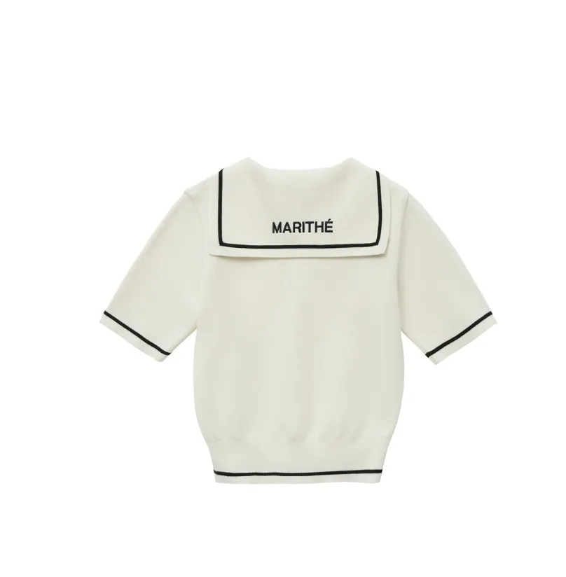 Marithe + Francois Girbaud  |[MARITHE]★24SS★ W MARINE SAILOR HALF KNIT