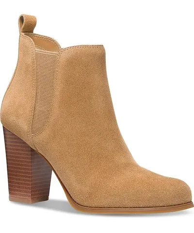 MICHAEL Michael Kors Evaline Heeled Bootie Womens Suede Padded Insole Booties