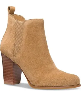 MICHAEL Michael Kors Evaline Heeled Bootie Womens Suede Padded Insole Booties