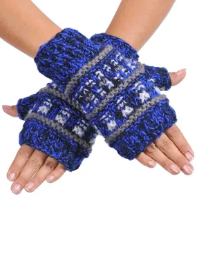 Mélange Tribal Knit Wool Handwarmers