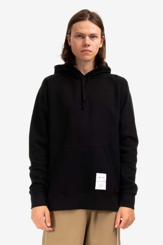 Norse Projects cotton sweatshirt Kristian Tab Series Hood men's black color