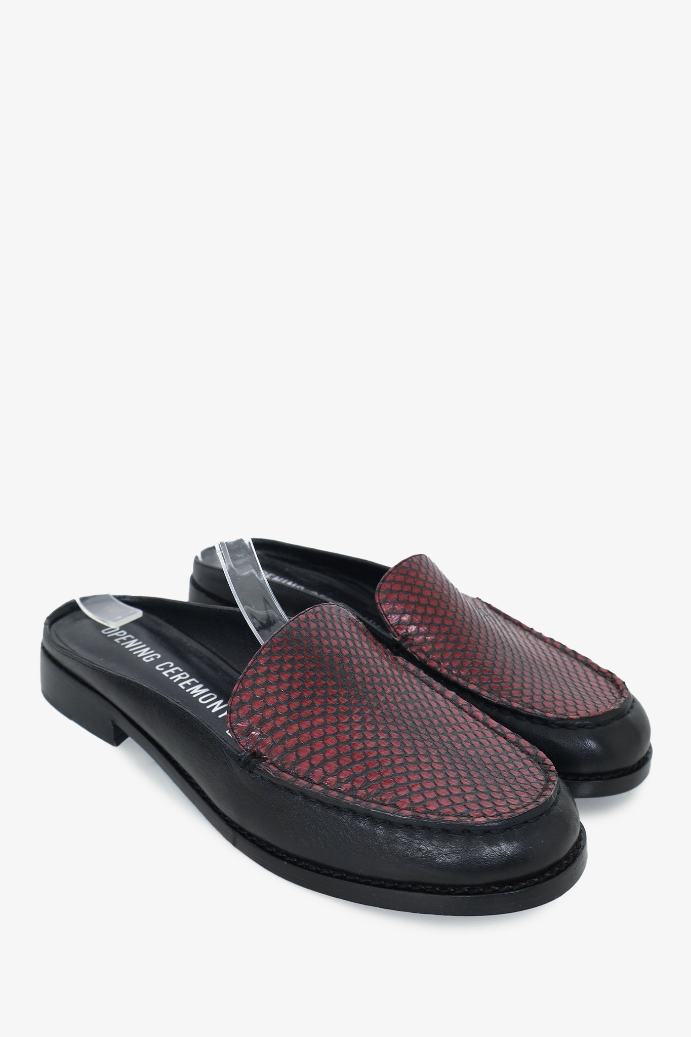 Opening Ceremony Black/Red Leather Slip On Mule size 39