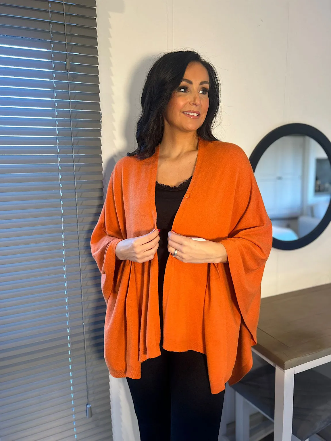 Orange Button Detail Cape Millie