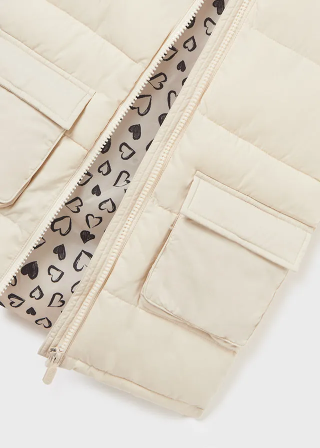 Padded vest for teen girl - Chickpea