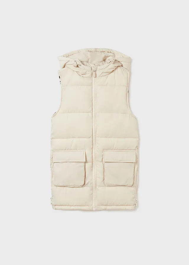 Padded vest for teen girl - Chickpea