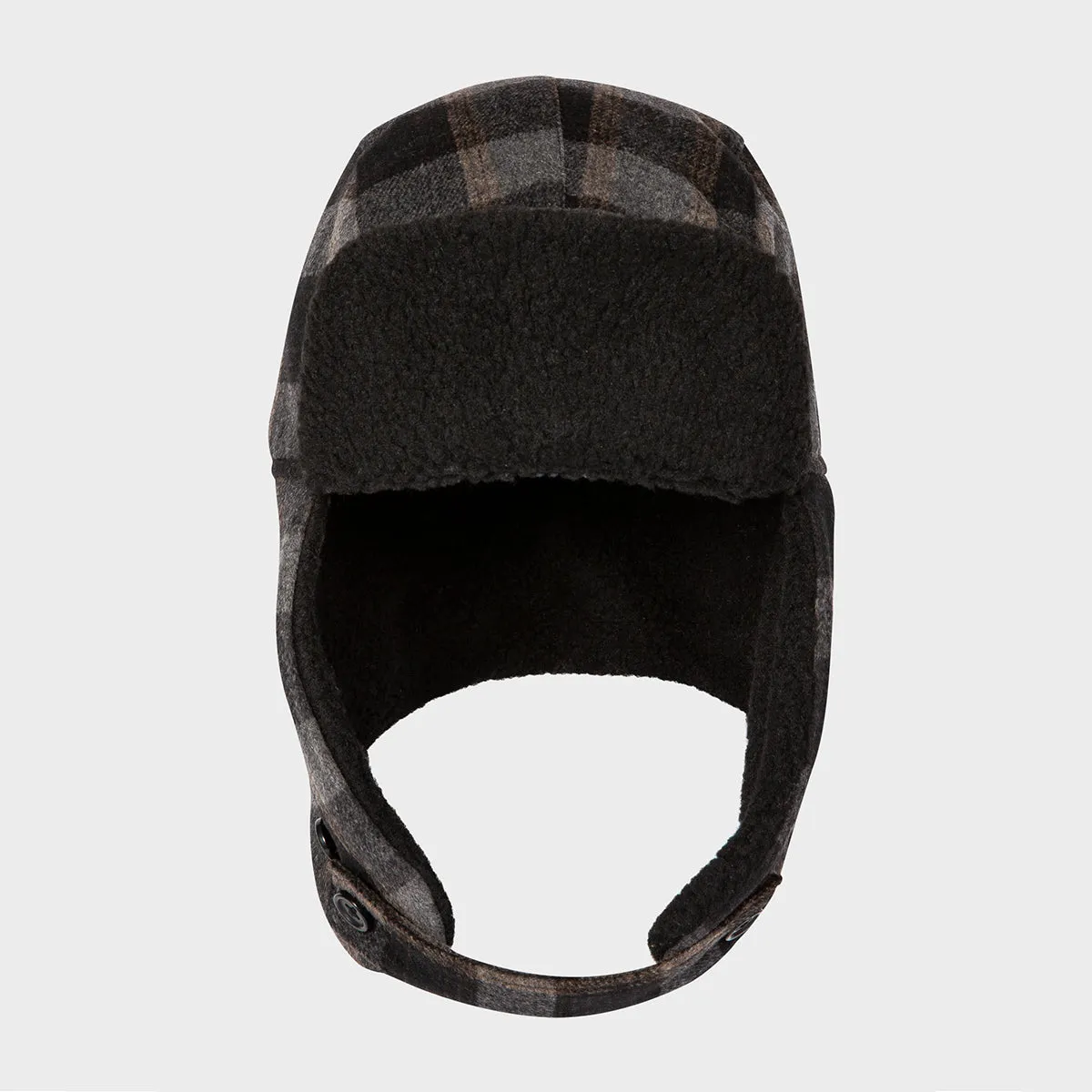 Paul Smith - Men's Grey Check Wool Trapper Hat in Slate