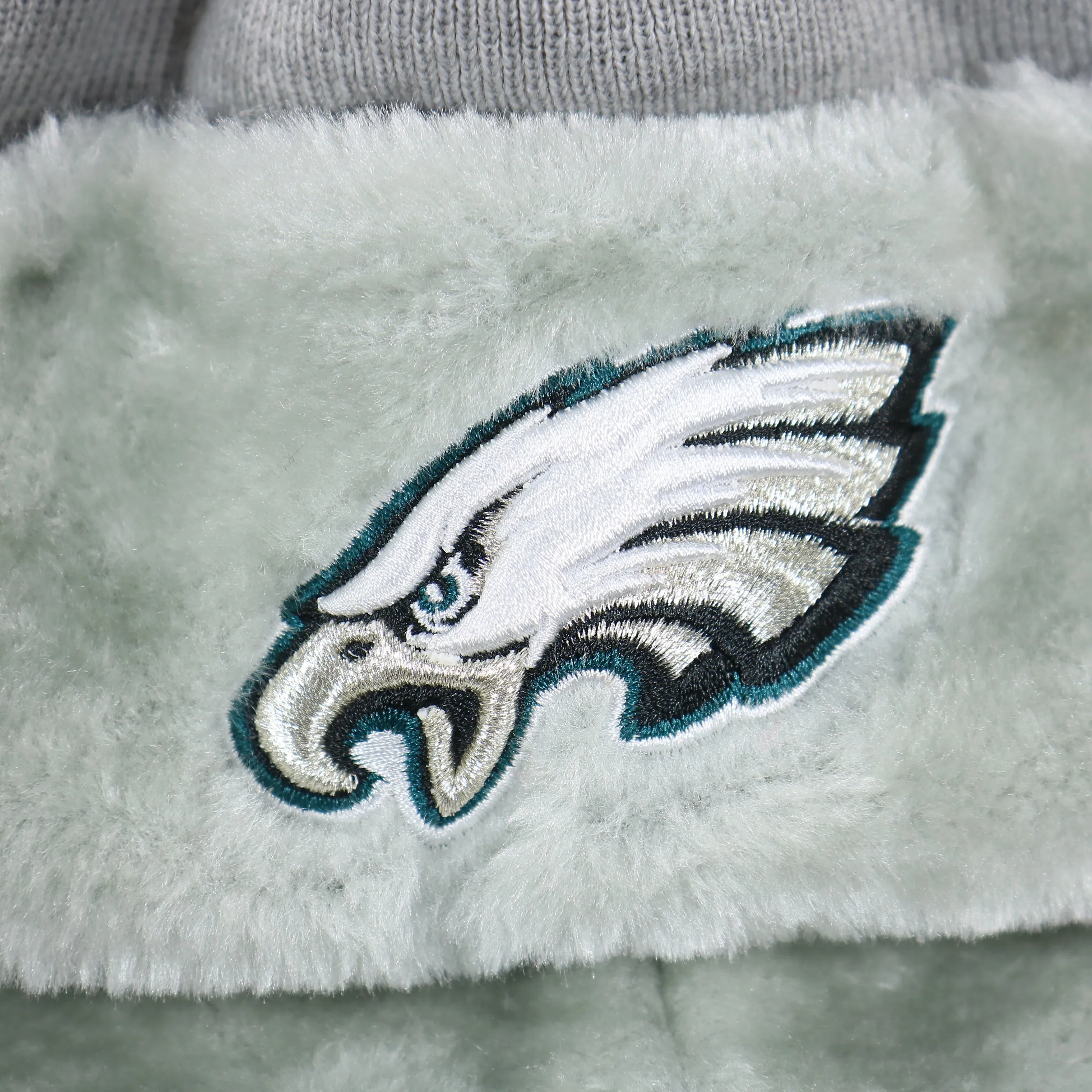 Philadelphia Eagles Logo Wrapped Around Wordmark Trapper Hat | Gray Ushanka Hat