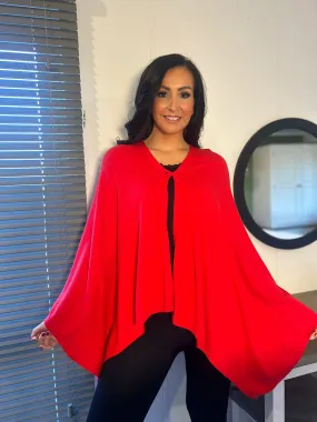 Red Button Detail Cape Millie