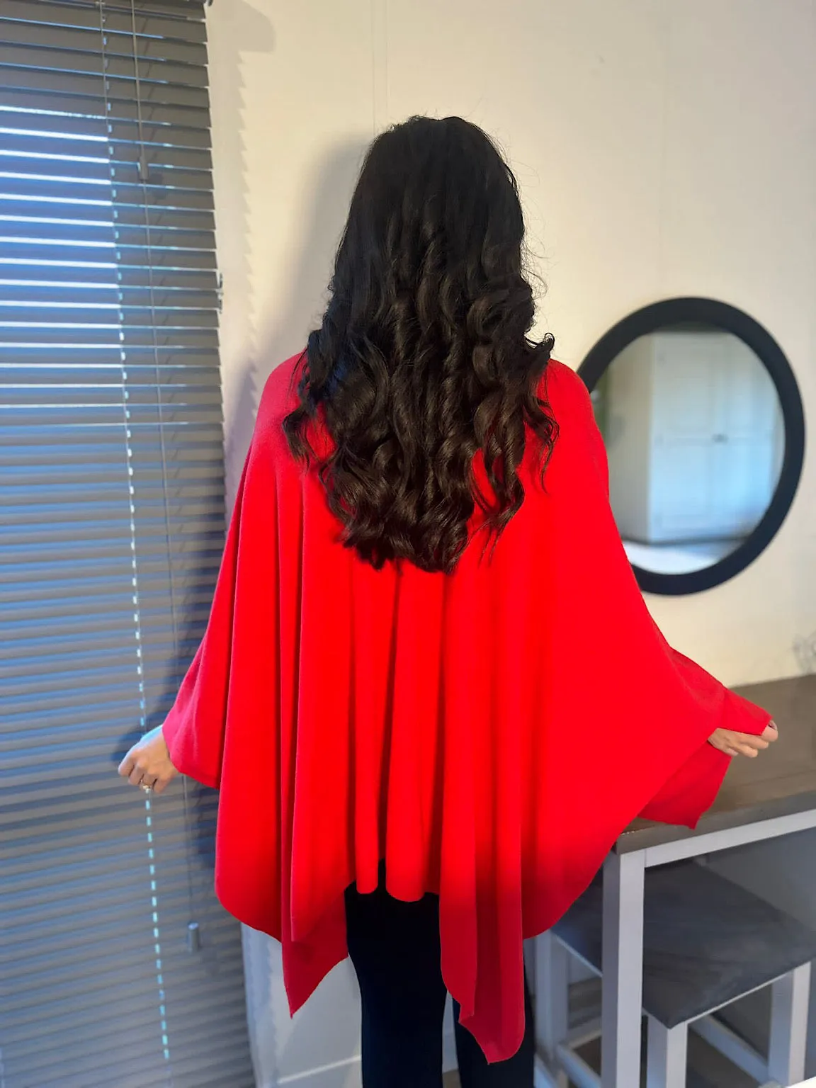 Red Button Detail Cape Millie