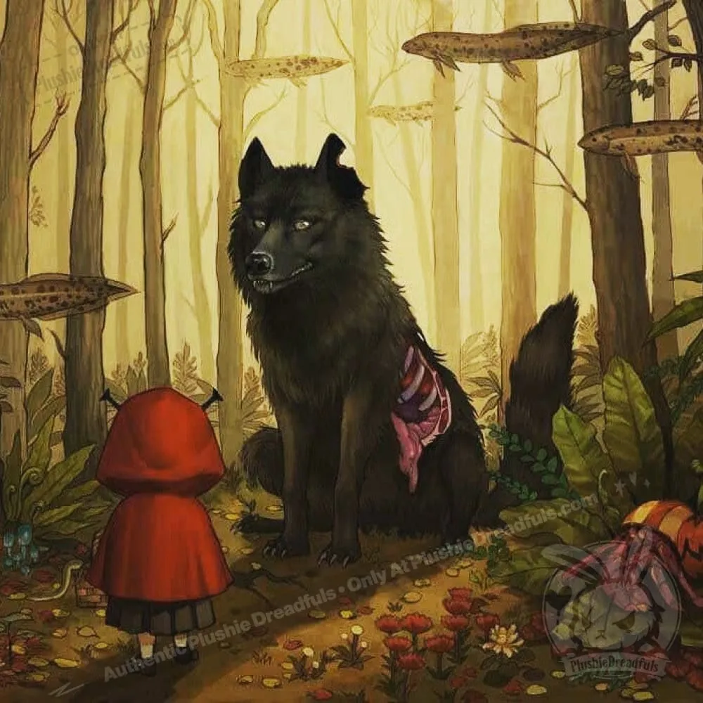 Red Riding Hood meets the Big Bad Wolf (Art Print)