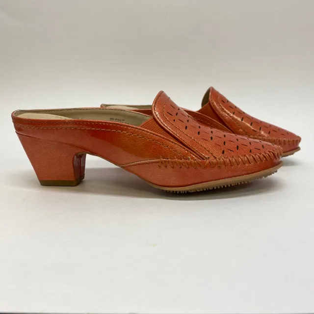 Rialto Size 6.5 Women's Peach Cut Out Mules Shoes