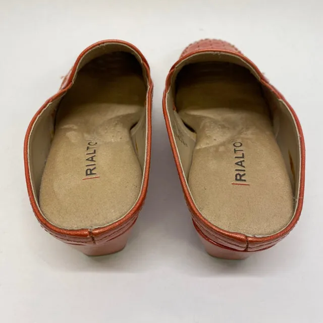 Rialto Size 6.5 Women's Peach Cut Out Mules Shoes