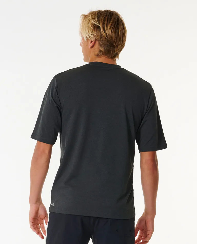 Ripcurl Stack UPF Short Sleeve Rashie - Black Marle