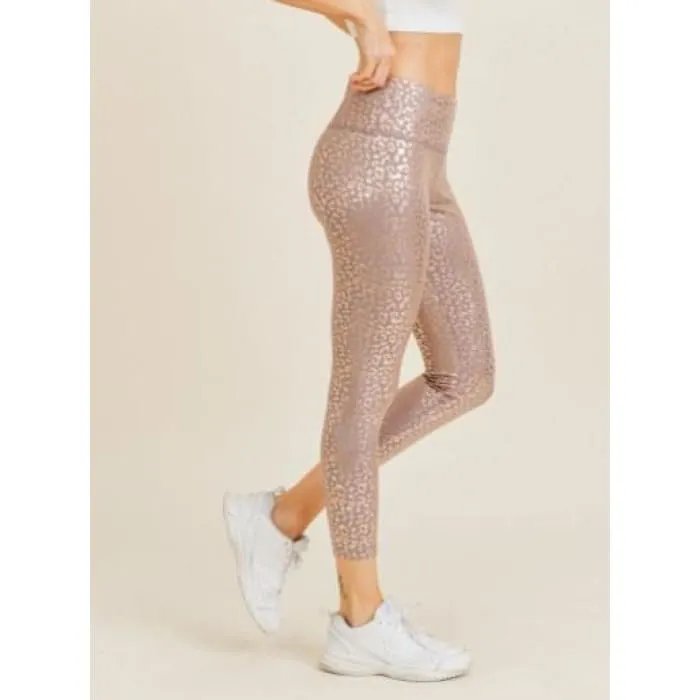 Rose Gold Leopard Leggings