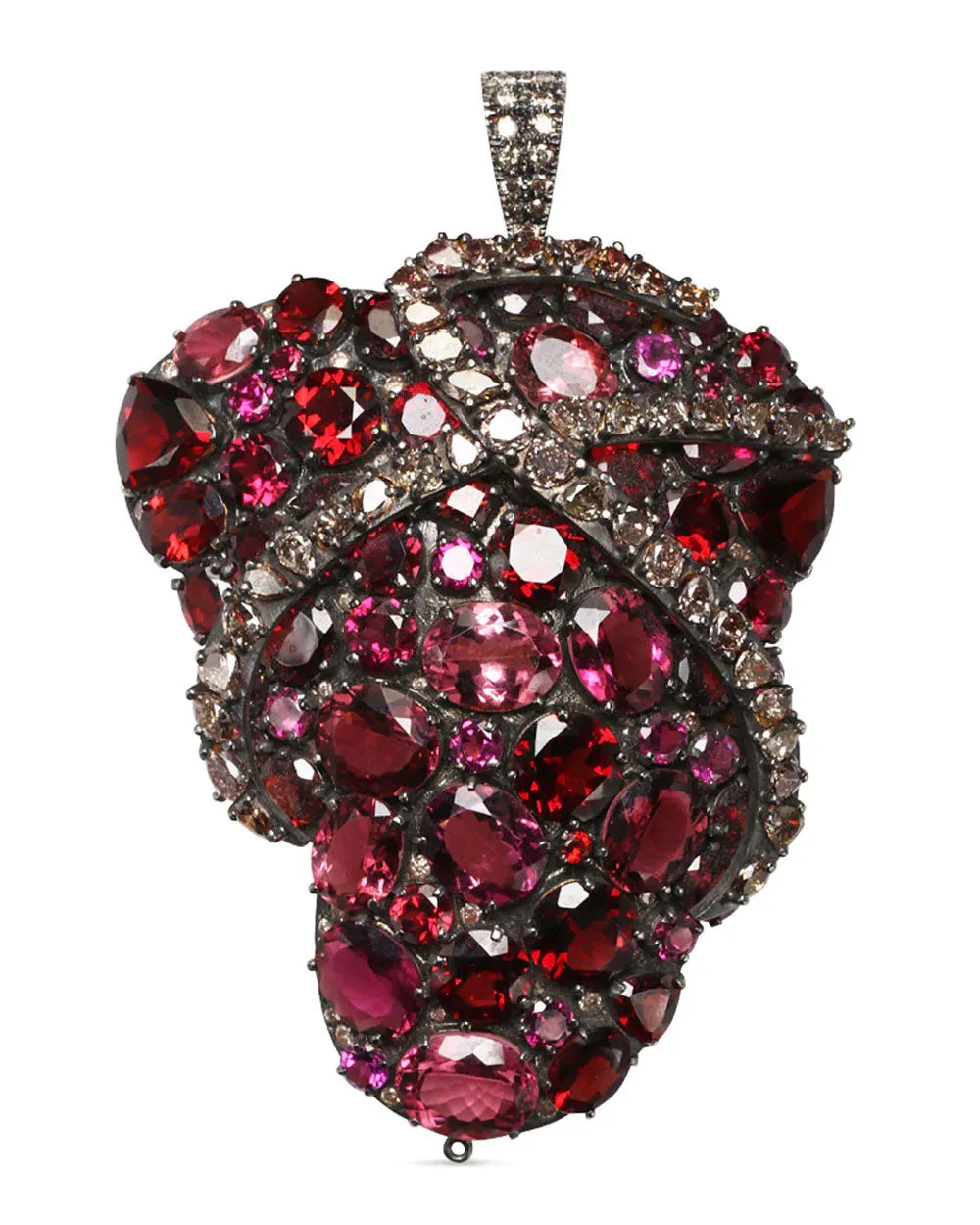 Rubellite Garnet and Diamond Bernini Bulge II Pendant