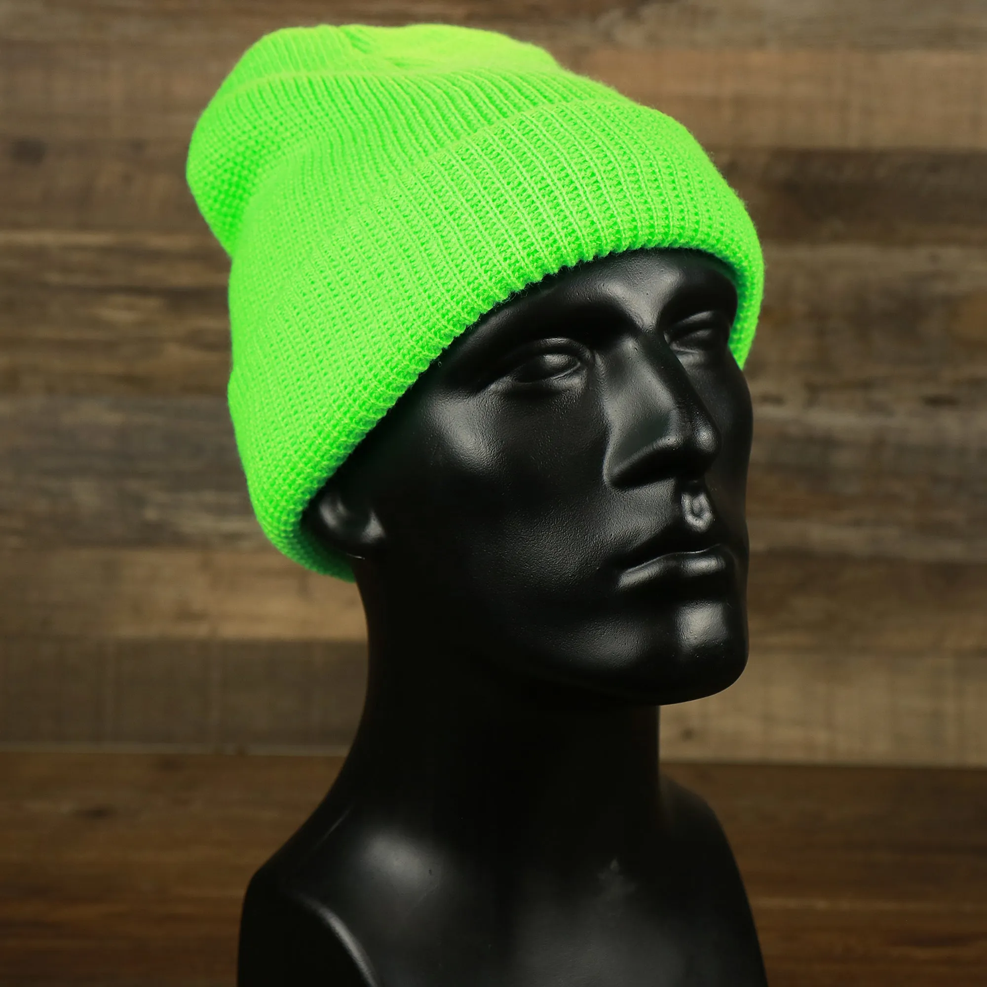 Safety Green Snug Fit Three Hole Balaclava | Neon Green Knit Ski Mask