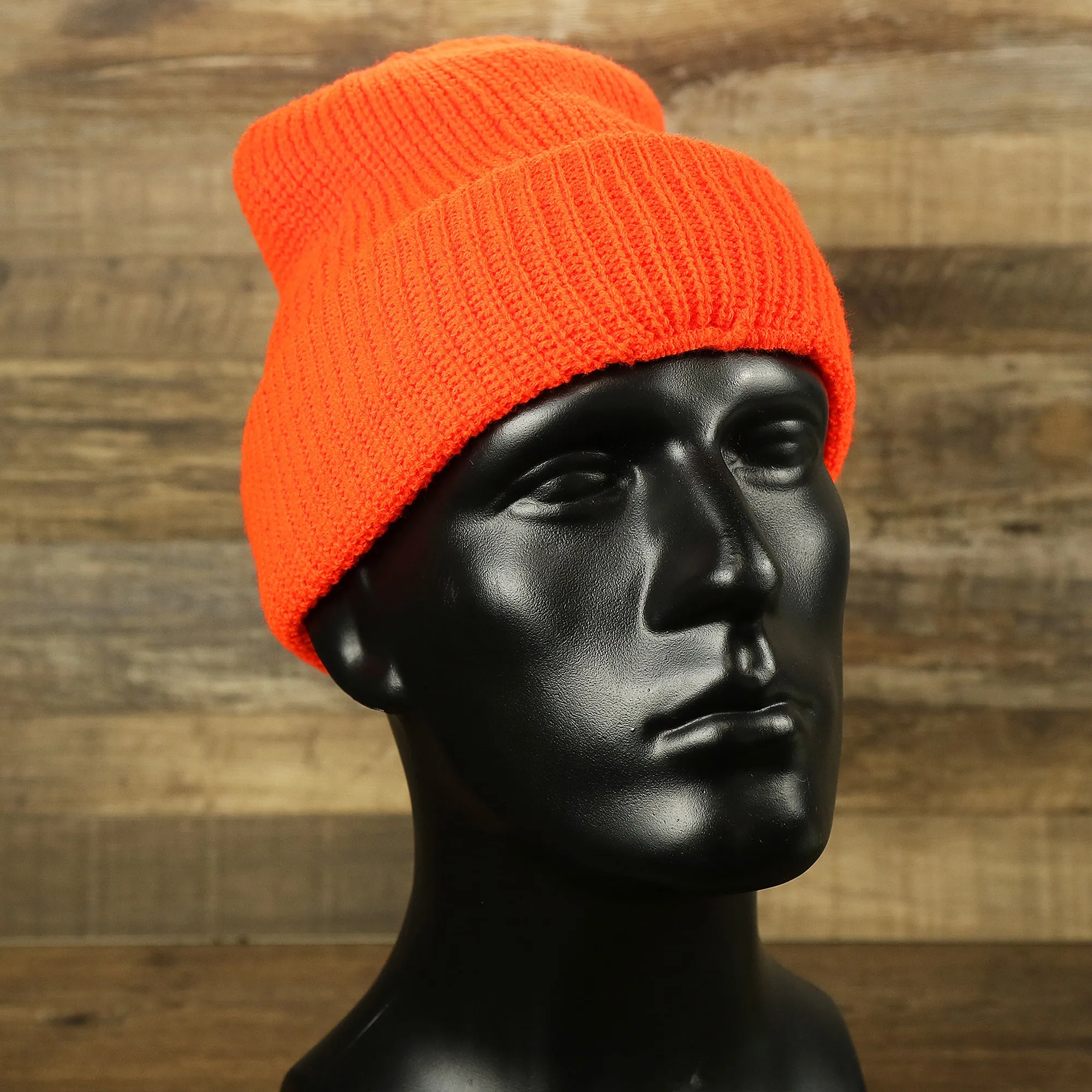 Safety Orange Snug Fit Three Hole Balaclava | Neon Orange Knit Ski Mask