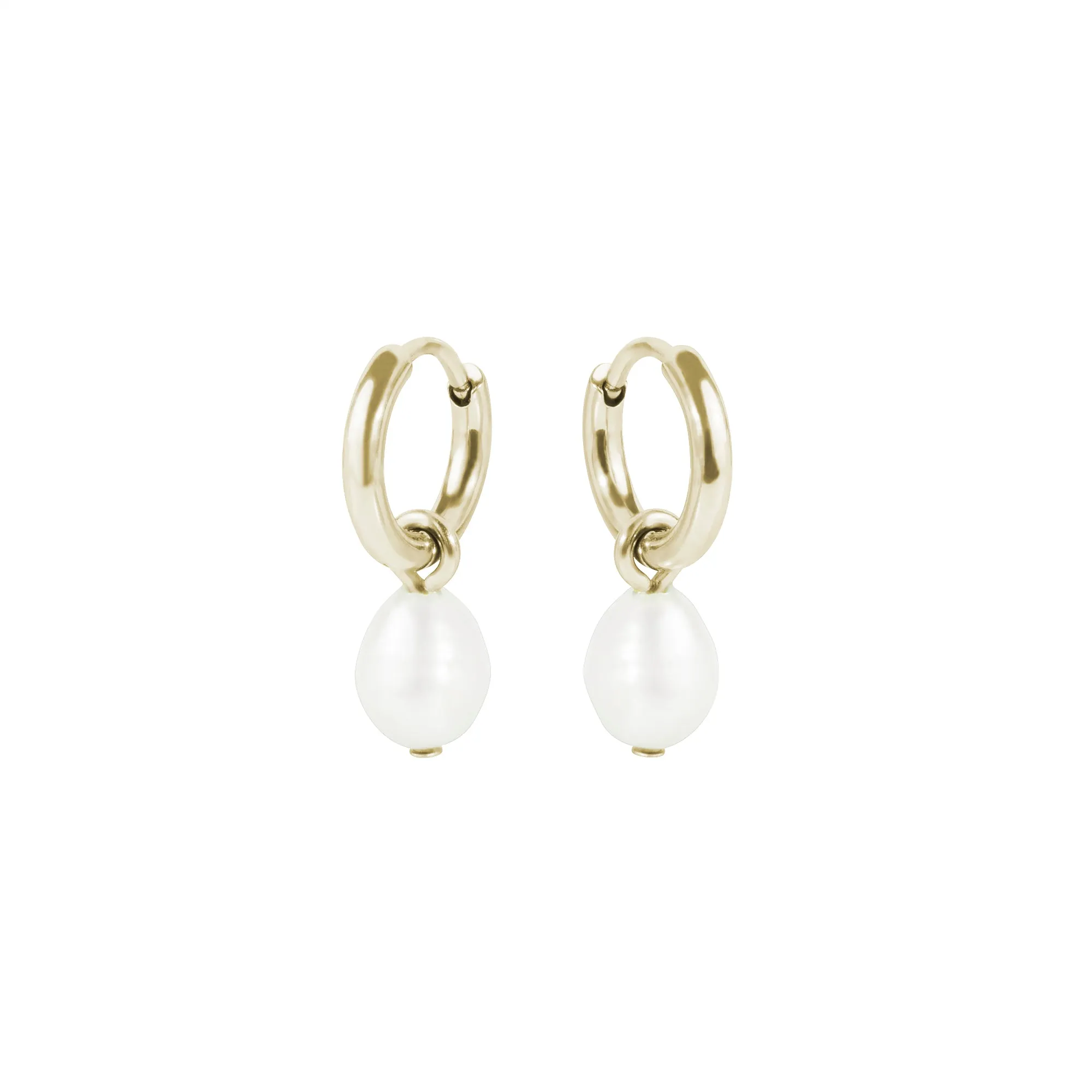 Sally Pearl Huggie Earrings