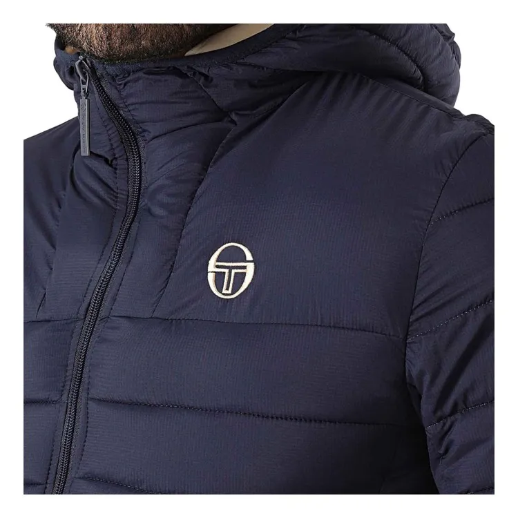 Sergio Tacchini 40410 Vessen Jacket LS Bomber Uomo Imbottito con Cappuccio Blu