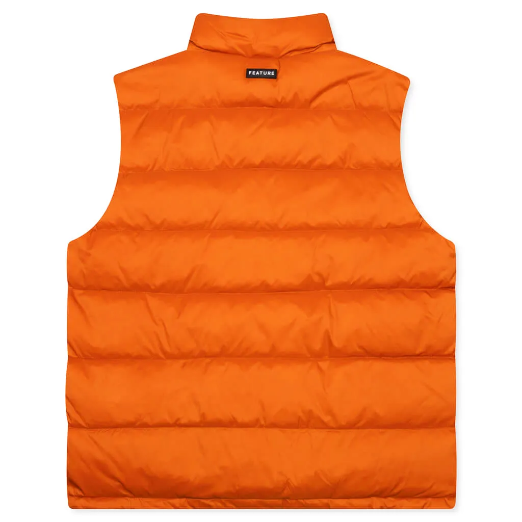 Sherman Convertible Puffer Vest - Burnt Orange