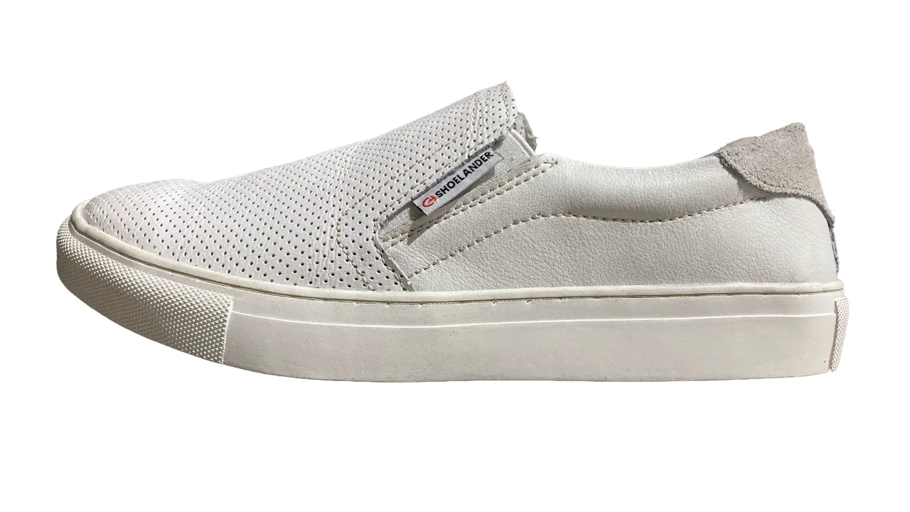 Shoelander Women's White Textured Slip On Shoe