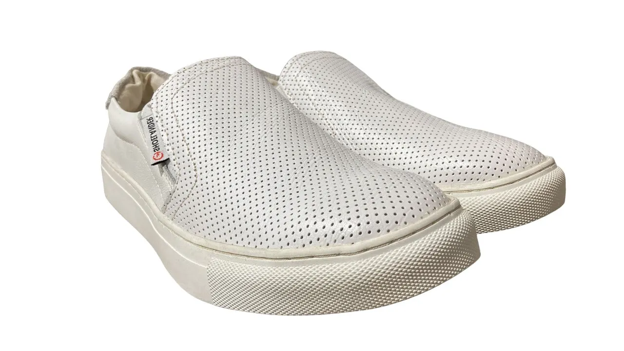 Shoelander Women's White Textured Slip On Shoe