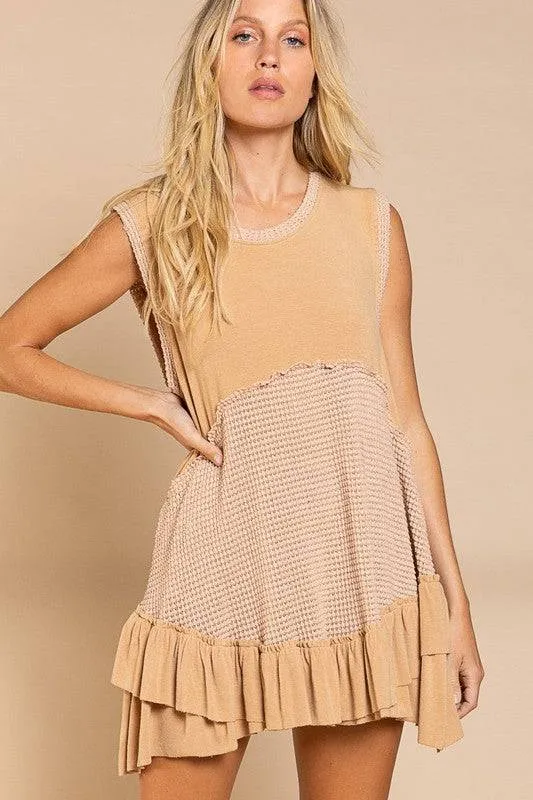 Sleeveless Ruffle Hem Dress