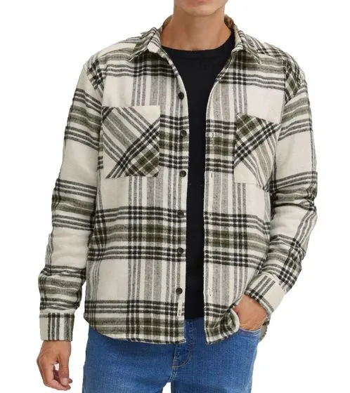 !SOLID Chandler men s flannel shirt sustainable checked jacket shirt 21107060 off-white/blue or off-white/green